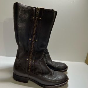 Born Mid-Calf Zip Leather Boots